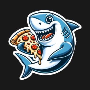 Funny Shark with Pizza, Pizza Lover T-Shirt