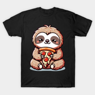 Cute Sloth with a Slice of Pizza T-Shirt