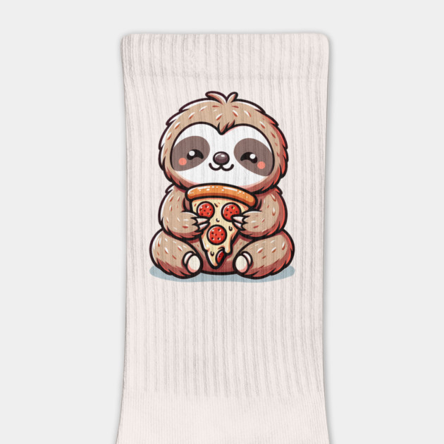 Cute Sloth with a Slice of Pizza by logiamerch