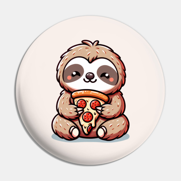 Cute Sloth with a Slice of Pizza Pin by logiamerch