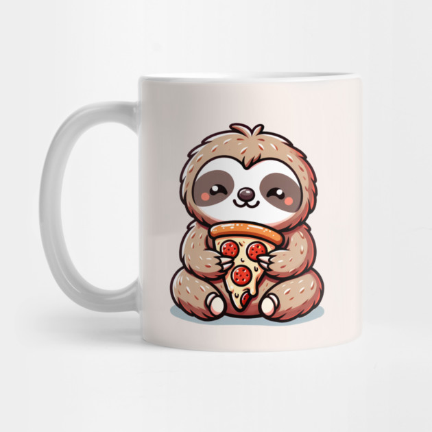 Cute Sloth with a Slice of Pizza by logiamerch