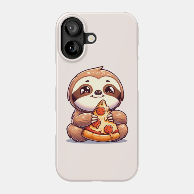 Cute Sloth with a Slice of Pizza Phone Case by logiamerch