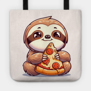 Cute Sloth with a Slice of Pizza Tote