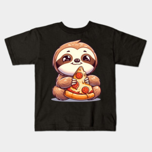 Cute Sloth with a Slice of Pizza Kids T-Shirt