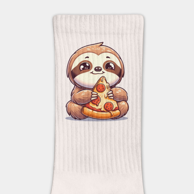 Cute Sloth with a Slice of Pizza by logiamerch