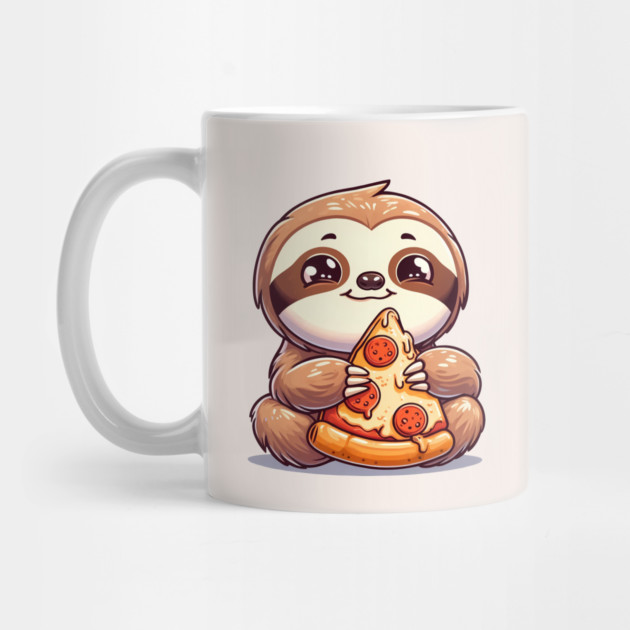 Cute Sloth with a Slice of Pizza by logiamerch