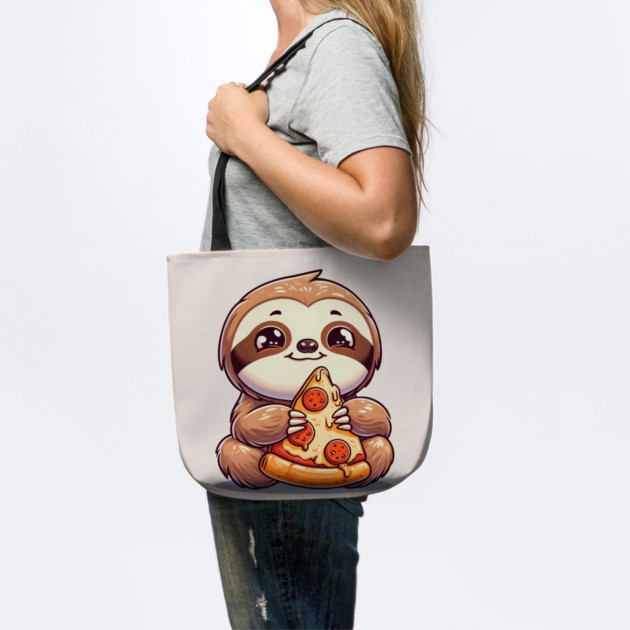Cute Sloth with a Slice of Pizza by logiamerch