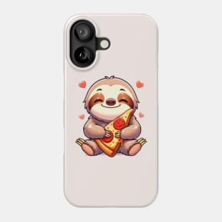 Cute Sloth with a Slice of Pizza Phone Case