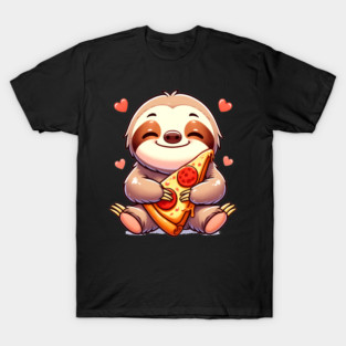 Cute Sloth with a Slice of Pizza T-Shirt