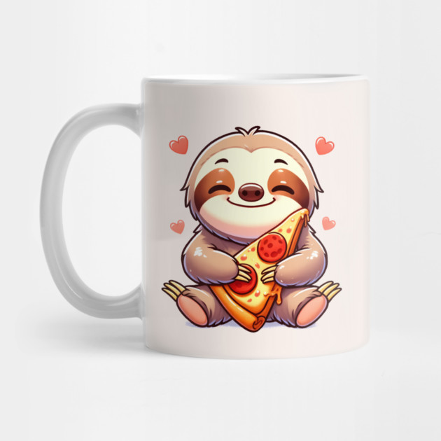 Cute Sloth with a Slice of Pizza by logiamerch