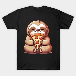 Cute Sloth with a Slice of Pizza T-Shirt