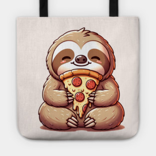 Cute Sloth with a Slice of Pizza Tote