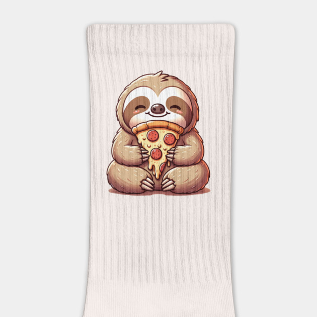 Cute Sloth with a Slice of Pizza by logiamerch