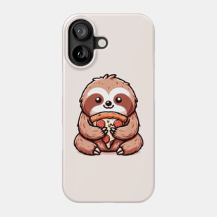 Cute Sloth with a Slice of Pizza Phone Case
