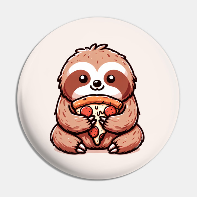 Cute Sloth with a Slice of Pizza Pin by logiamerch