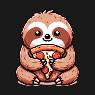 Cute Sloth with a Slice of Pizza T-Shirt