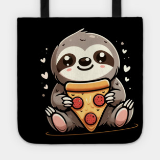 Cute Sloth with a Slice of Pizza Tote