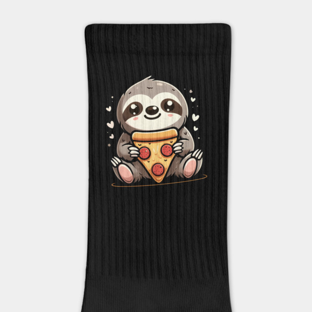 Cute Sloth with a Slice of Pizza by logiamerch