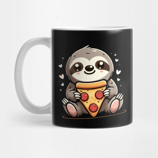 Cute Sloth with a Slice of Pizza by logiamerch