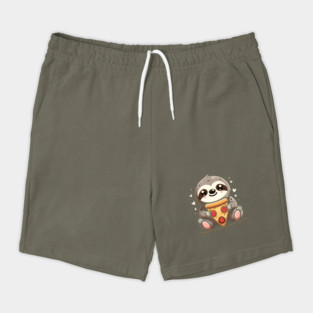 Cute Sloth with a Slice of Pizza Shorts