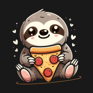 Cute Sloth with a Slice of Pizza T-Shirt