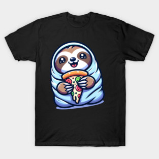 Cute Baby Sloth with a Slice of Pizza T-Shirt