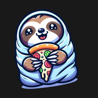 Cute Baby Sloth with a Slice of Pizza T-Shirt