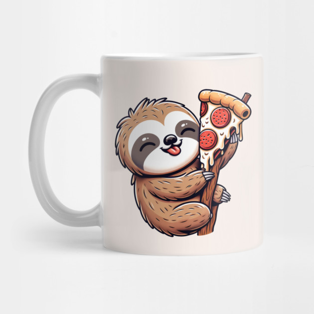 Cute Sloth with a Slice of Pizza by logiamerch