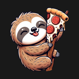 Cute Sloth with a Slice of Pizza T-Shirt