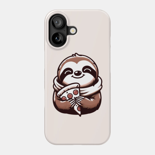 Cute Sloth with a Slice of Pizza Phone Case by logiamerch