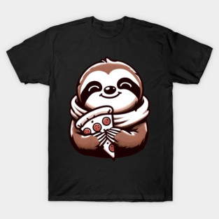 Cute Sloth with a Slice of Pizza T-Shirt