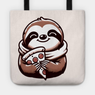 Cute Sloth with a Slice of Pizza Tote