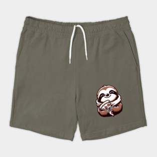 Cute Sloth with a Slice of Pizza Shorts