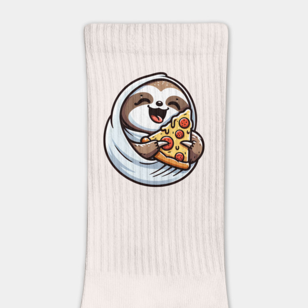 Cute Sloth with a Slice of Pizza by logiamerch