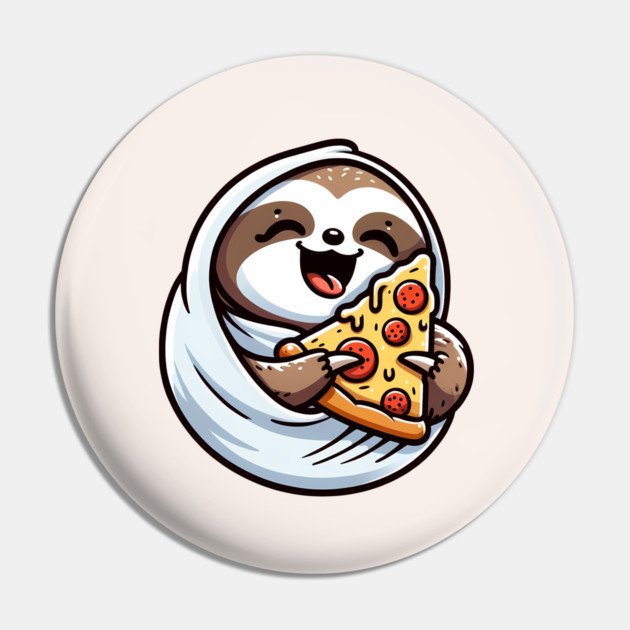 Cute Sloth with a Slice of Pizza Pin by logiamerch