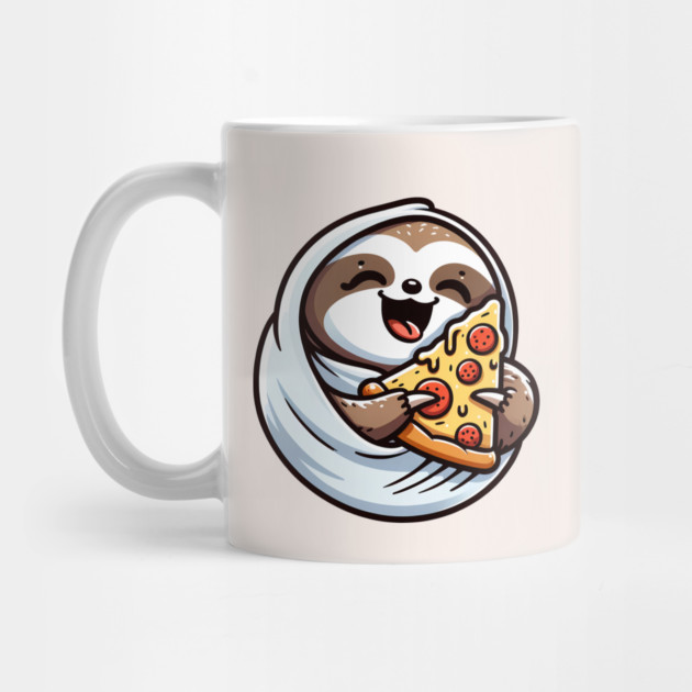 Cute Sloth with a Slice of Pizza by logiamerch