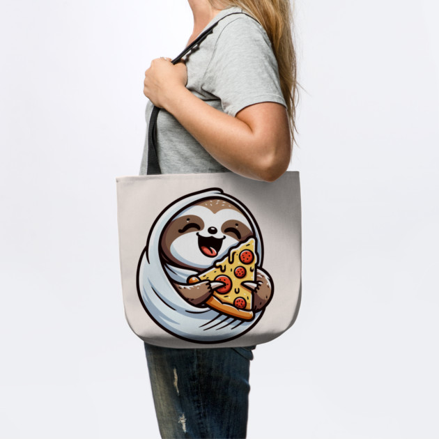 Cute Sloth with a Slice of Pizza by logiamerch