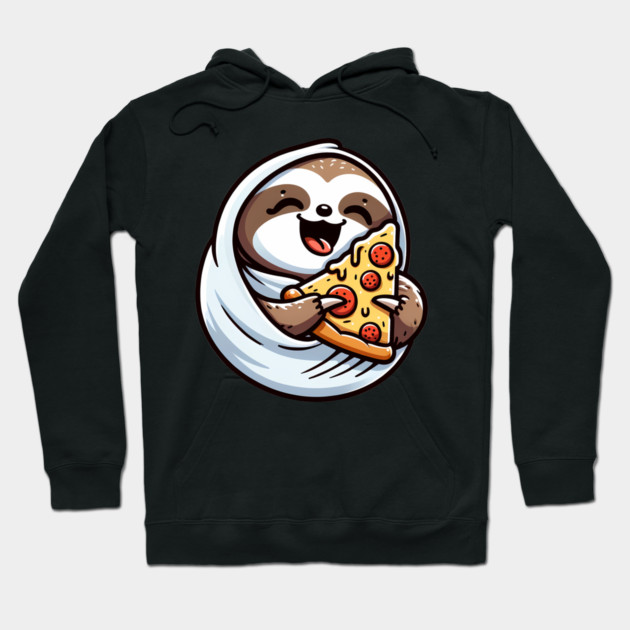 Cute Sloth with a Slice of Pizza Hoodie by logiamerch