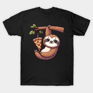 Cute Sloth with a Slice of Pizza T-Shirt