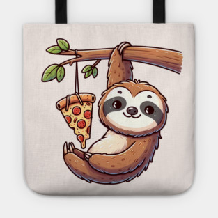 Cute Sloth with a Slice of Pizza Tote
