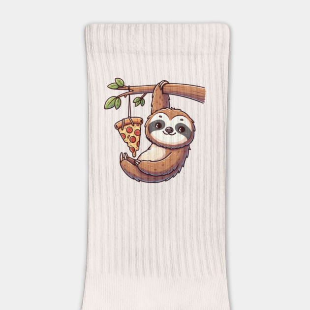 Cute Sloth with a Slice of Pizza by logiamerch