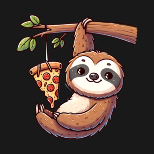 Cute Sloth with a Slice of Pizza T-Shirt