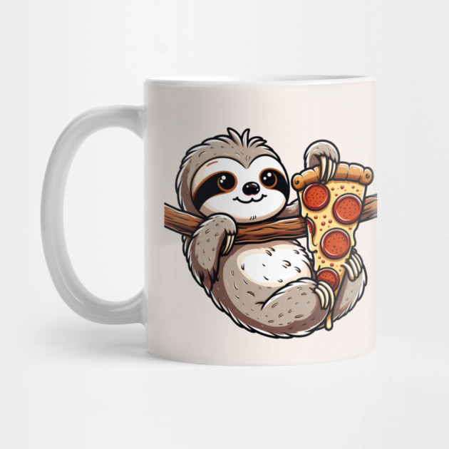 Cute Sloth with a Slice of Pizza by logiamerch