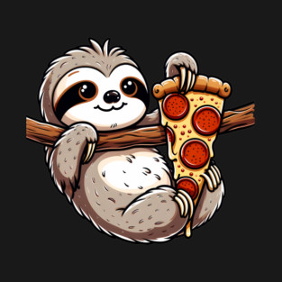 Cute Sloth with a Slice of Pizza T-Shirt