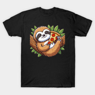 Cute Sloth with a Slice of Pizza T-Shirt