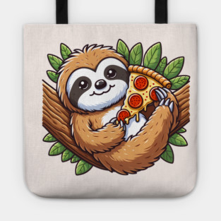 Cute Sloth with a Slice of Pizza Tote