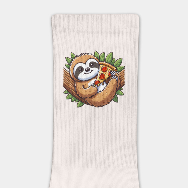 Cute Sloth with a Slice of Pizza by logiamerch