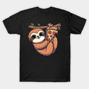 Cute Sloth with a Slice of Pizza T-Shirt