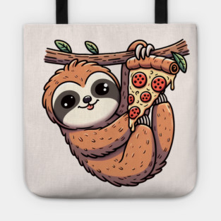 Cute Sloth with a Slice of Pizza Tote