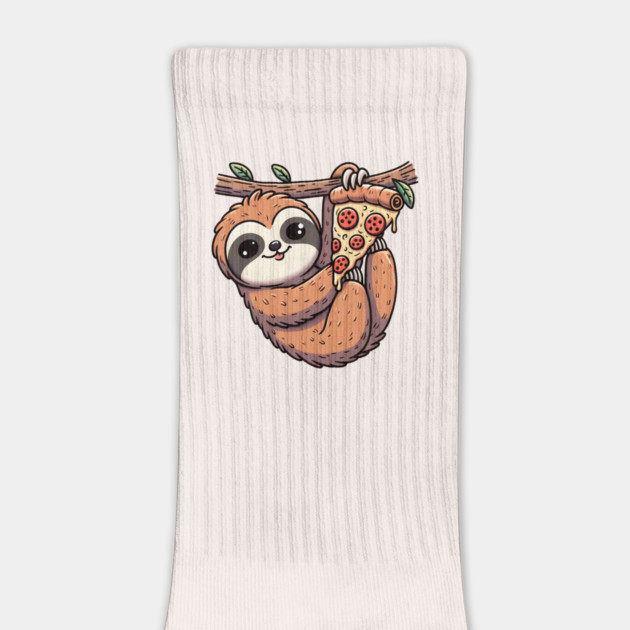 Cute Sloth with a Slice of Pizza by logiamerch